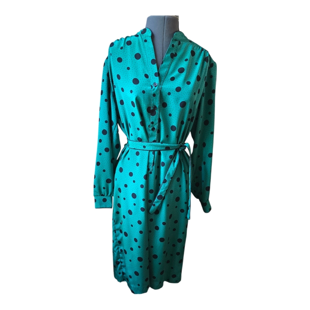 Vintage Kenny‎ Classics green dress with belt size 16
